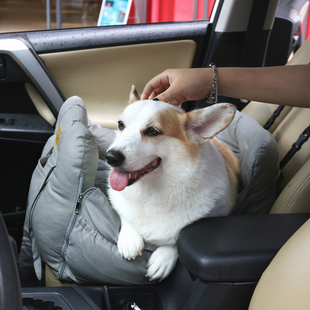 Dog Car Seat with Safety Belt Pet Booster Nest Cushion