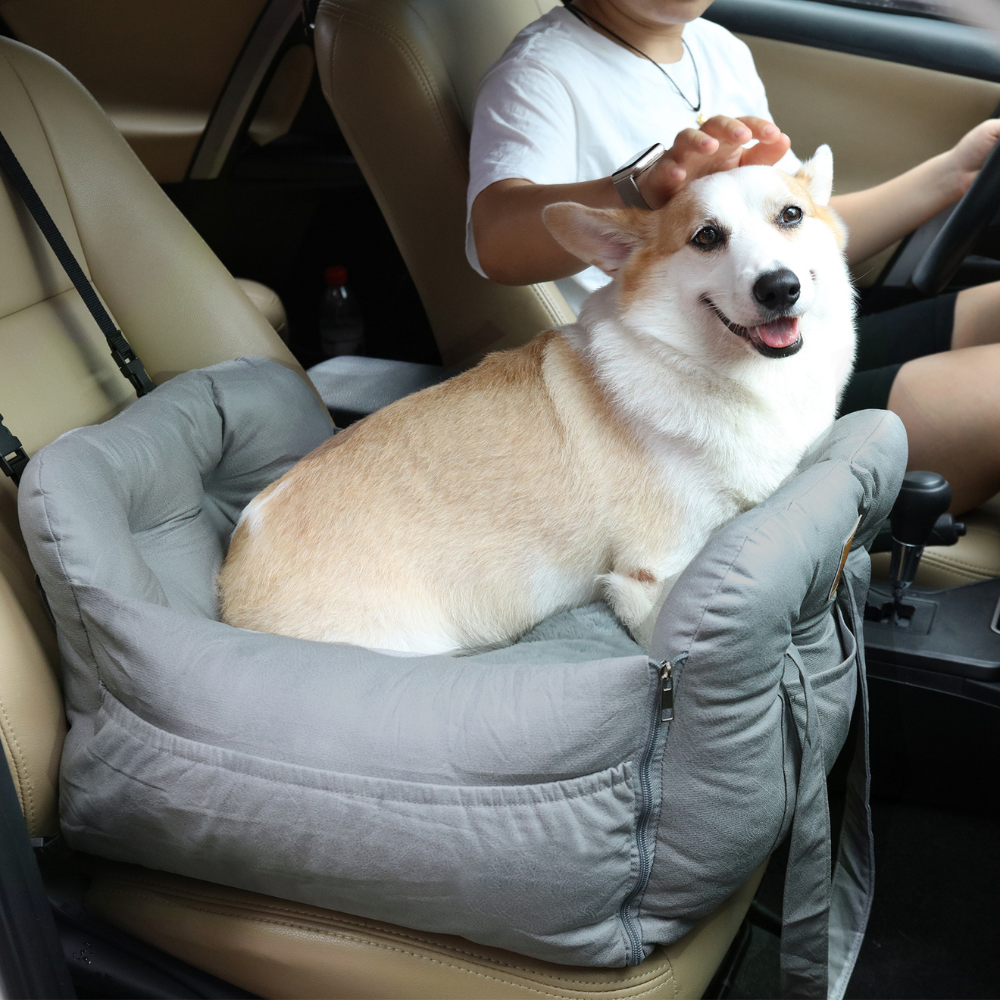 Dog Car Seat with Safety Belt Pet Booster Nest Cushion