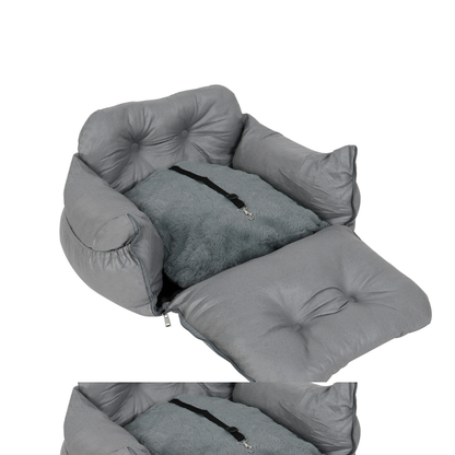 Dog Car Seat with Safety Belt Pet Booster Nest Cushion