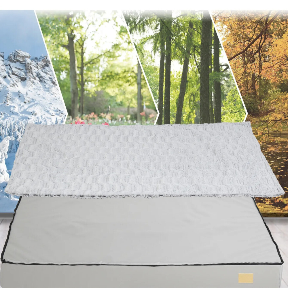 Gray Orthopedic Pet Calming Bed Soft Sponge Foam Base with Removable Cover