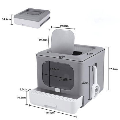 Sleek and Functional Cat Litter Box-Detachable Design