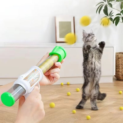Interactive Cat Toy Shooter with Plush Ball for Training and Play