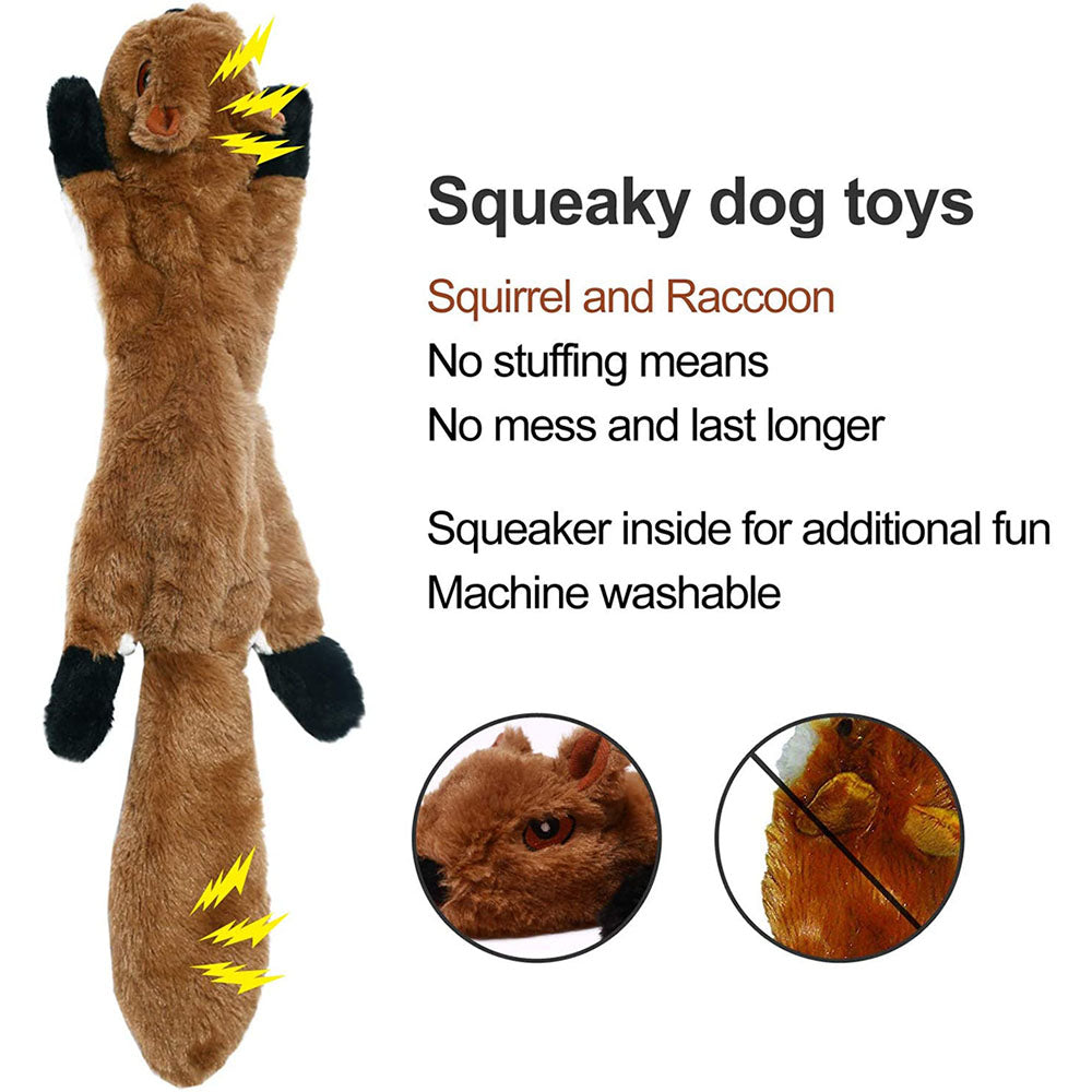 Stuffingless Plush Squeaky Dog Chew Toy Pet Squeak Toy