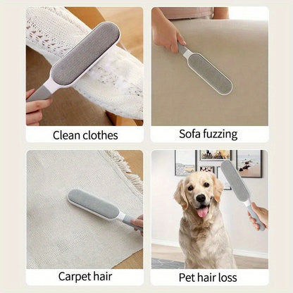 Double-Sided Pet Hair Remover Manual Electrostatic Sticky Lint Brush