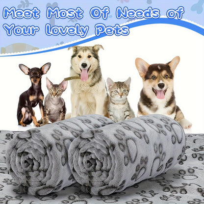 Soft Fluffy Cute Cartoon Pattern Pet Blanket